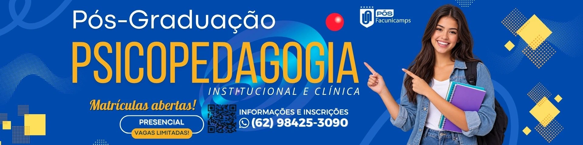 Pós-Graduação em Psicopedagogia Institucional e Clínica, presencial: matrículas abertas - Facunicamps